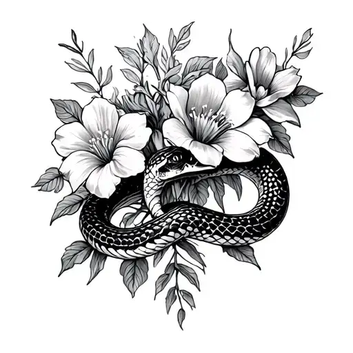 Snake And Flower Bouquet