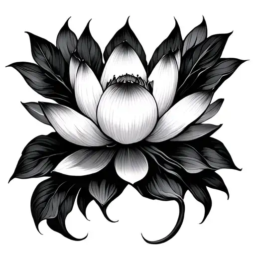 Half Lotus Flower Growing Root Growing