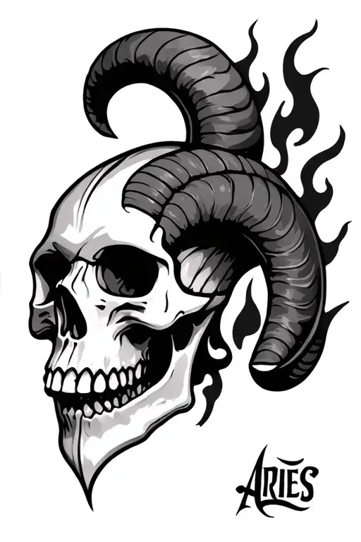 Aries Skull Flames