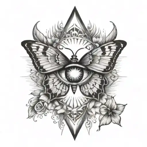 Sun Moon Triangle Eye Butterfly