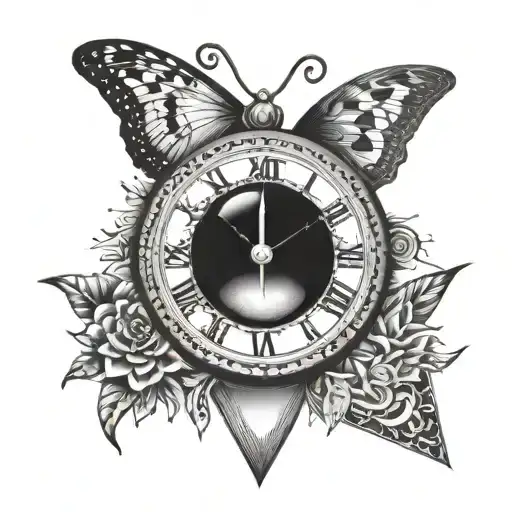 Sun Moon Triangle Eye Butterfly Clock