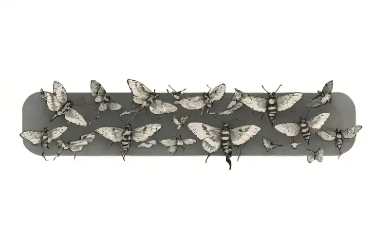 Swarm Of Moths Flying