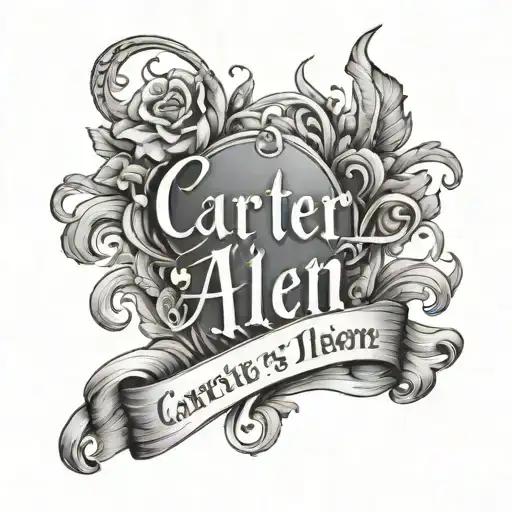 The Name Carter Allen In Soft Dainty Lettering