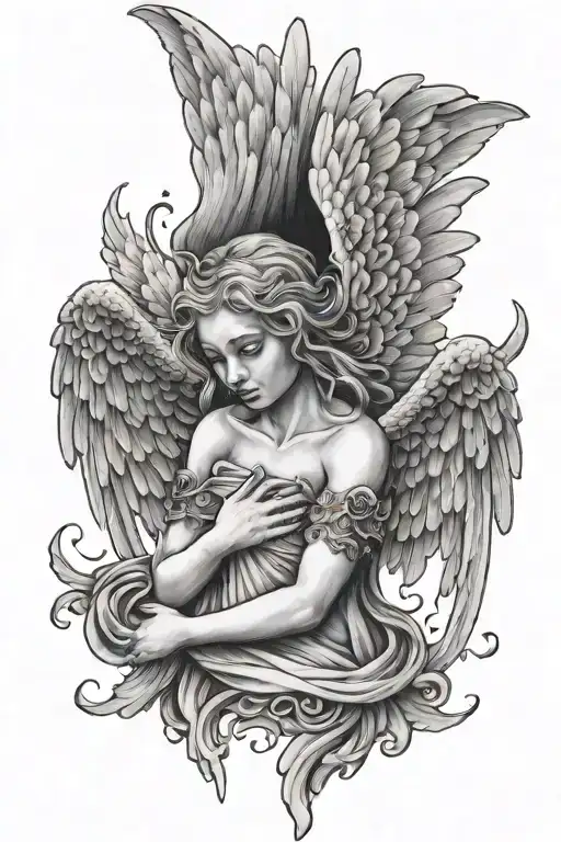 Crying Angel With Wings