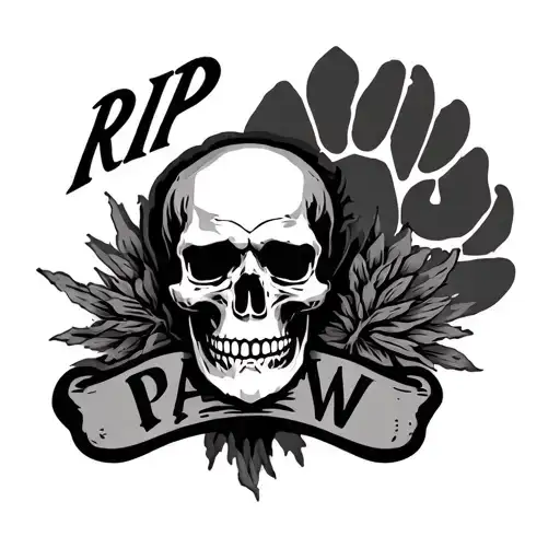 About A Grandpa Saying Rip At The Top And The Name Paw At The Bottom And Put A Skull In The Middle