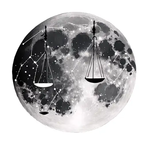 Full Moon With Libra Constellation