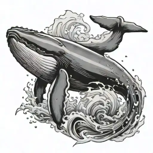 Humpback Whale With Water