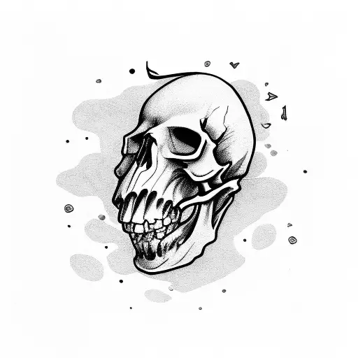 Emo Musician Playing A Skull-shaped Guitar