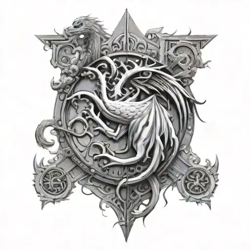 Incorporate A Game Of Thrones Sigil With A Rap Music Theme In A Tattoo Design