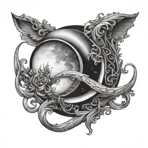 Crescent Moon In A Infinity Symbol