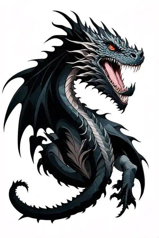 Black Dark Dragon Wrapped