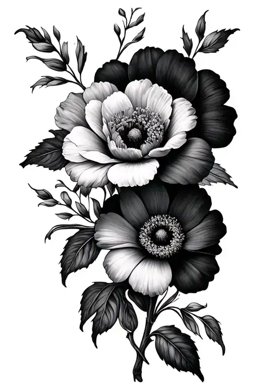 November And January Birth Flowers Intertwined