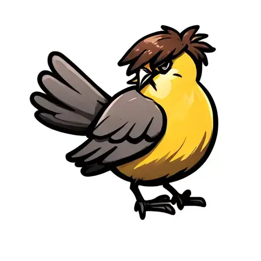 Yellow Cartoon Tweedy Bird With Brown Hair