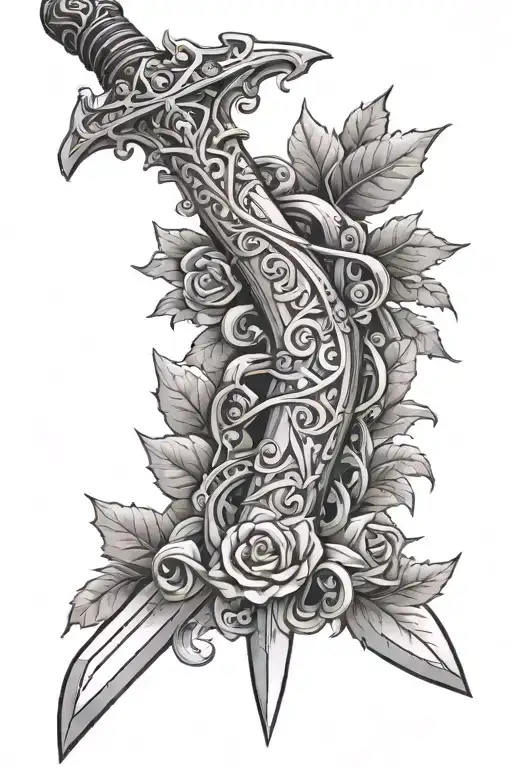 Sword With Vines Wrapped