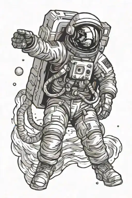 Astronaut Floating In Space