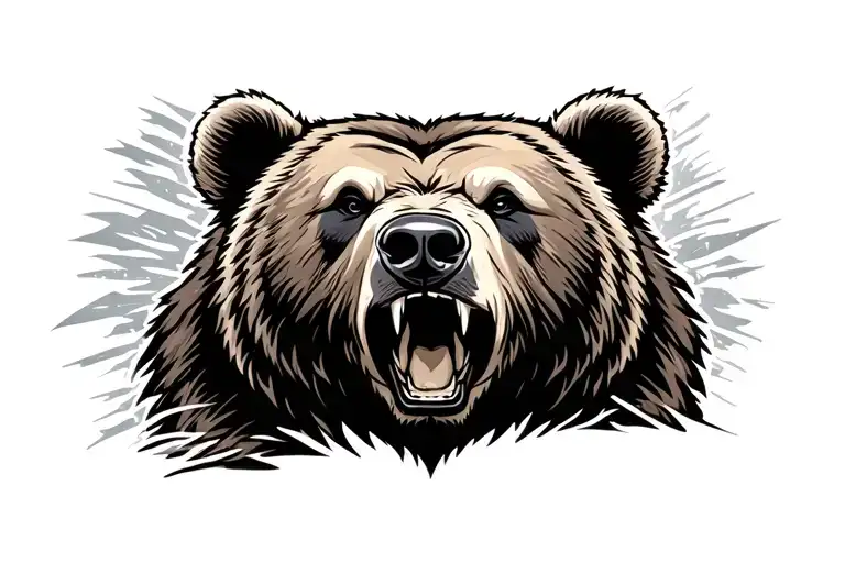 Grizzly Bear Head Roaring