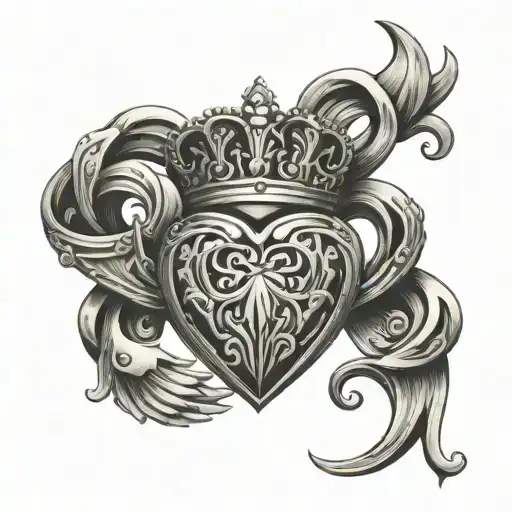 Evil Claddagh Chest Tattoo Design