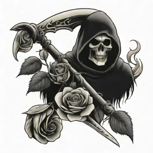 Grim Reaper And Rose Growing