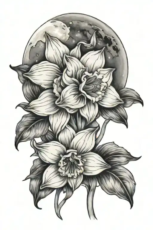 Moon And Daffodil