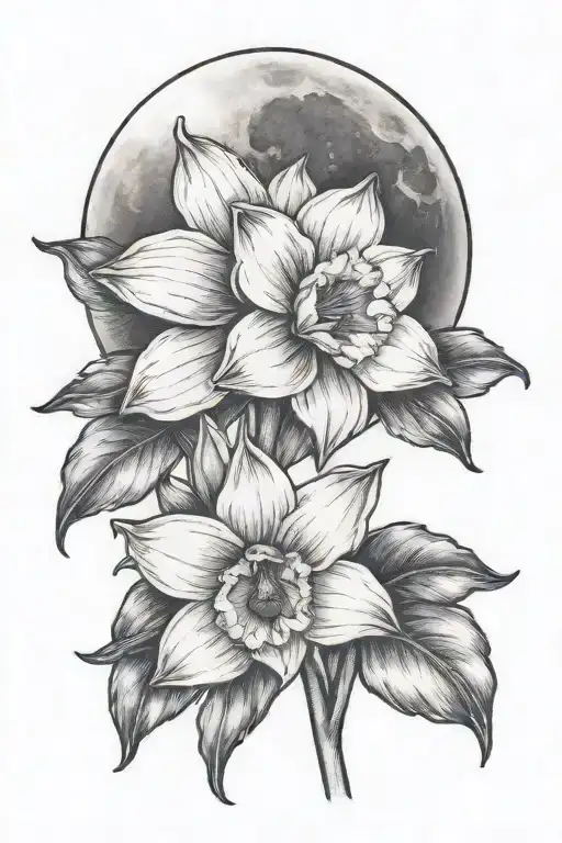 Moon And Daffodil