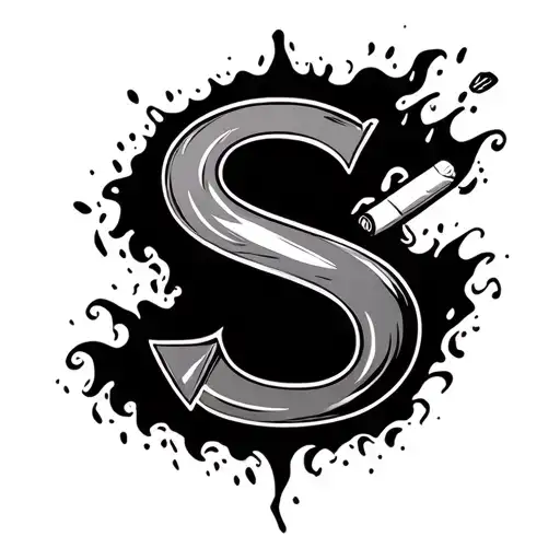 Marlboro Cigarette With The Initial S In The Ashes