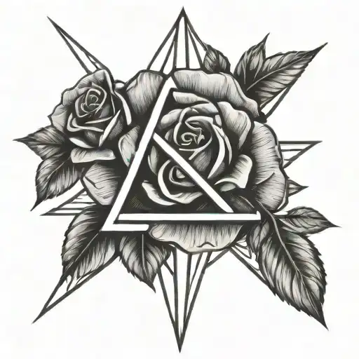 Infinity Sign With A Rose And Triangle Charm Hanging