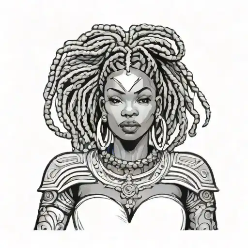 Curvy African Loc Queen Bimbo Warrior