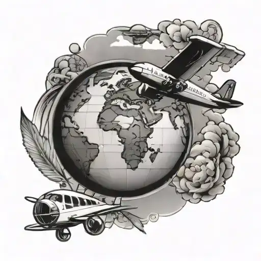 Airplane And Earth Globe