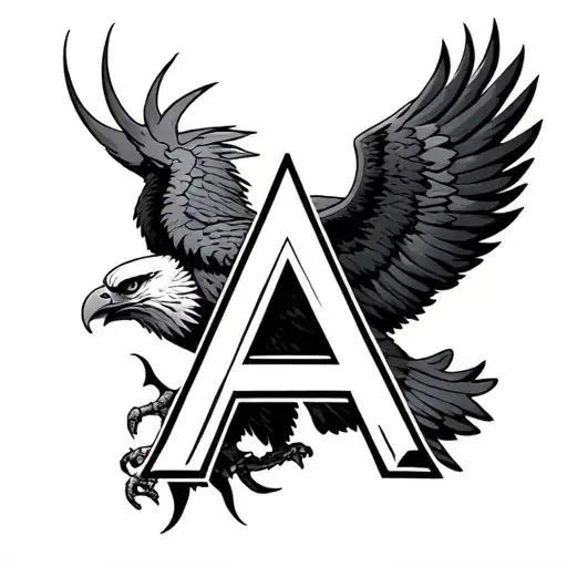 The Letter A In An Eagle Form Inside Hell