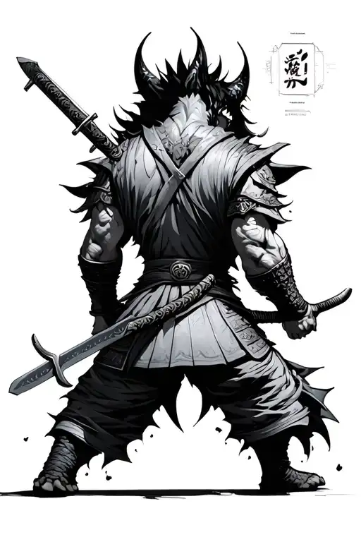 Gengar Samurai Warrior Sword On Back