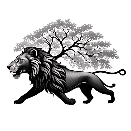 Lion And Tree Of Life