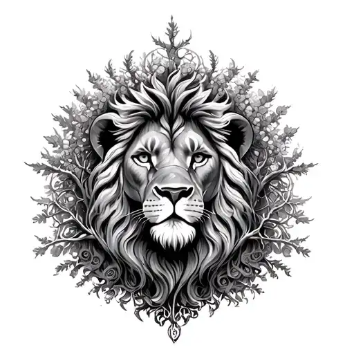 Lion And Tree Of Life