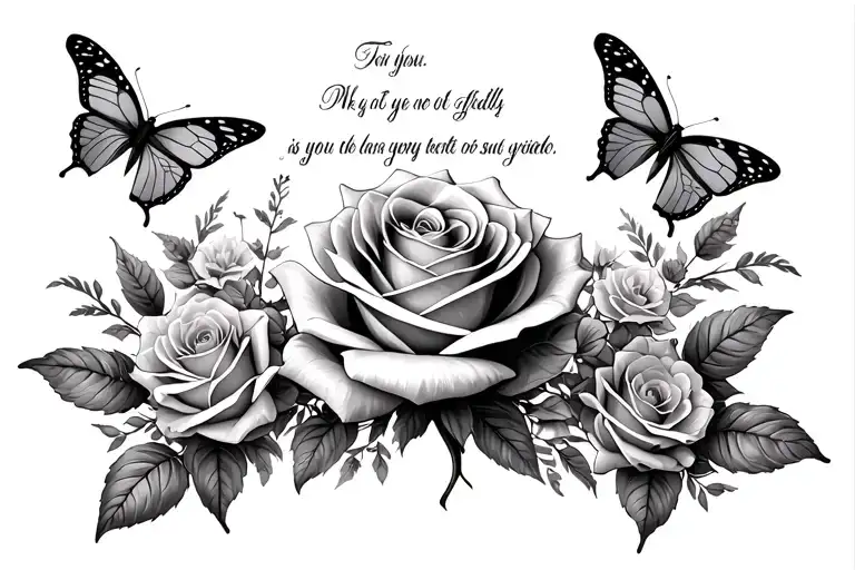 Scripture And Butterflies And Rose Surrounded