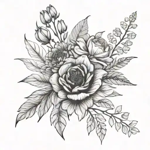 July November December Birth Flower Bouquet