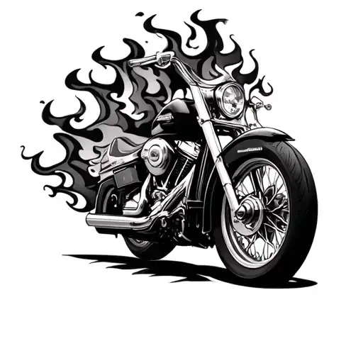 Harley Davidson Motorcycle On Fire