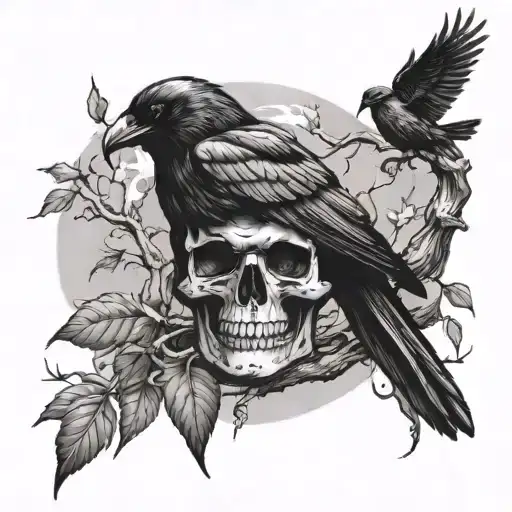 Skull Raven Tree