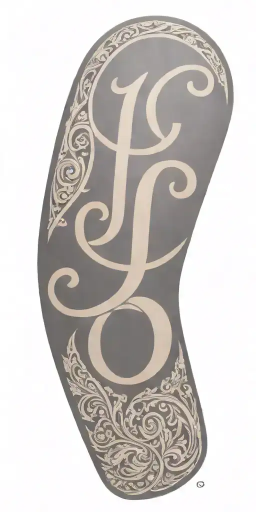 Tooled Leather With Smaller Initials J And S Intertwined