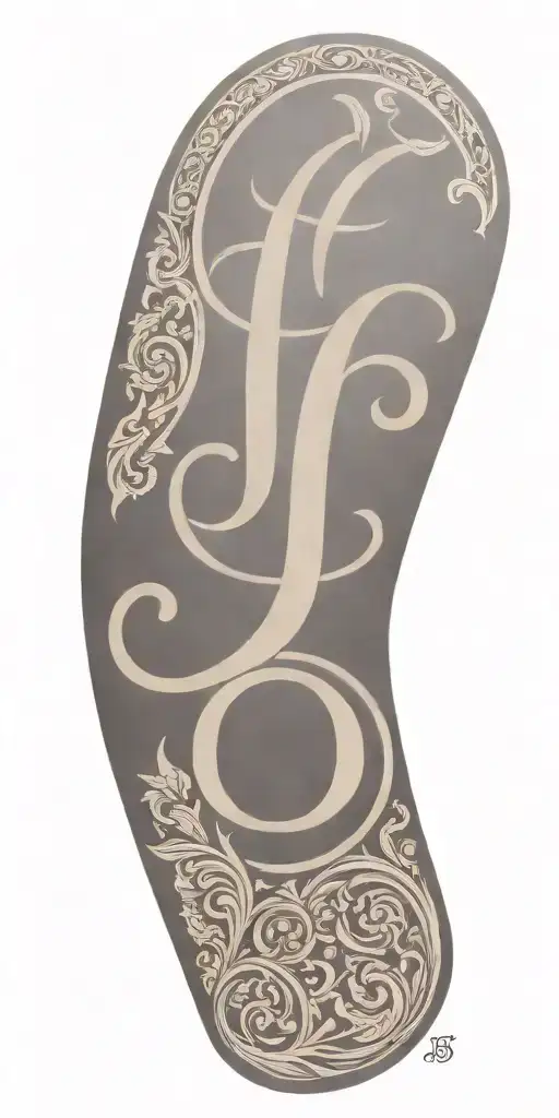 Tooled Leather With Initials J And S Intertwined Within