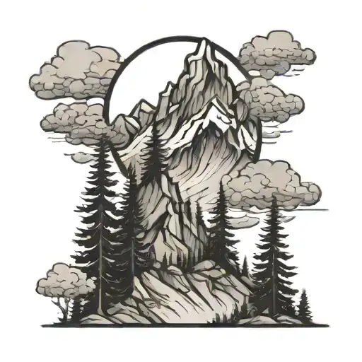 Mountain And Trees