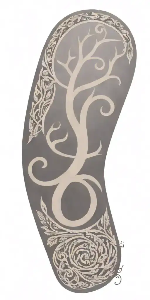 Tooled Leather With Branches Forming