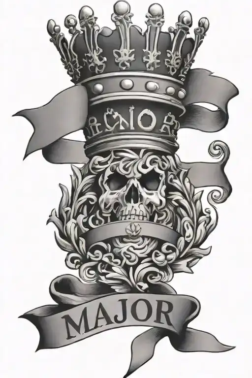 The Word Major With A King Crown In The Design