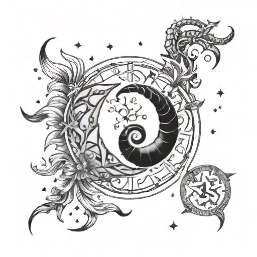 Scorpio Constalation With Sun Moon Merging Together