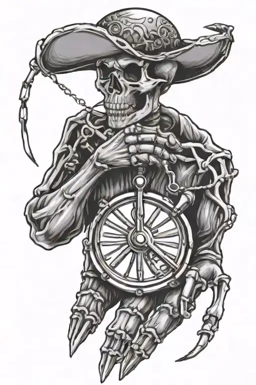 Skeleton Hand Holding A Tambourine