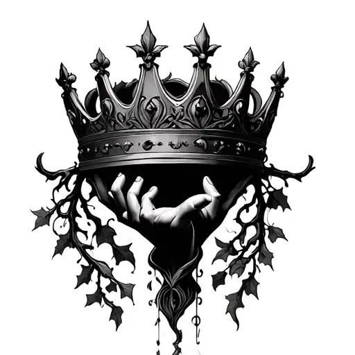 God Hands Crown Hanging Black Ivy Vines