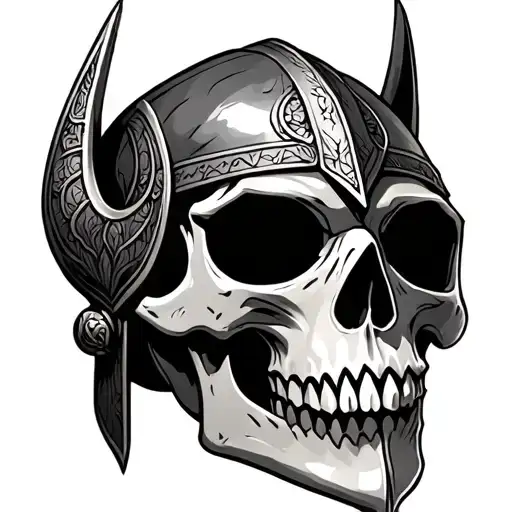 Viking Helm Skull Wearing