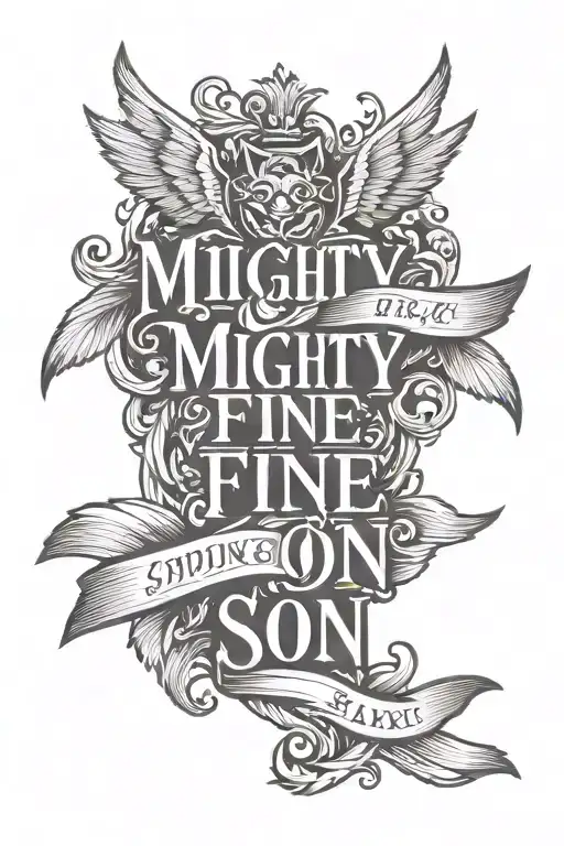 Text Saying Mighty Fine Son