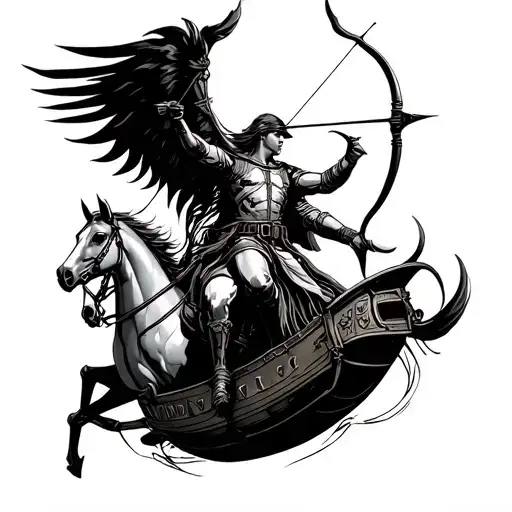 Sagittarius Archer Riding And Ship Main Engine