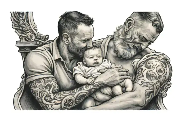 Father And Baby Boy Sitting