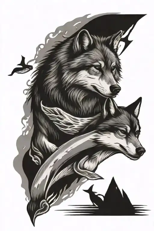Wolf And Killer Whale