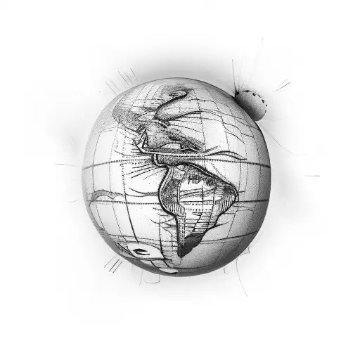 A Nurse Holding A Globe With A Trail Of Airplanes Behind Her